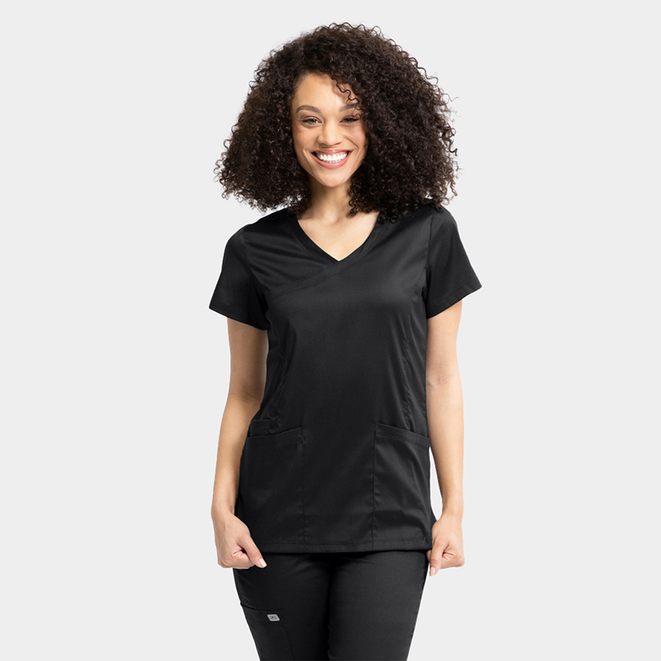 Women  Tops  2803  Womens Knit Panel V-Neck Top