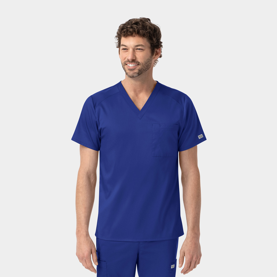 Men  Tops  2851  Mens Mesh Panel V-Neck Top