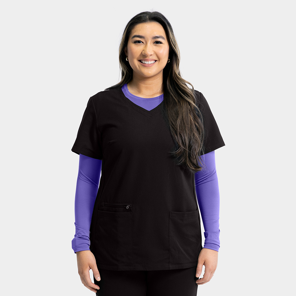 Women  Tops  3852  Womens Solid V-Neck Top